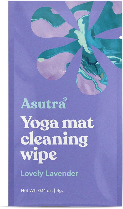 ASUTRA Yoga Mat Wipes (Lovely Lavender), Individually (1 Box = 30 Wipes)