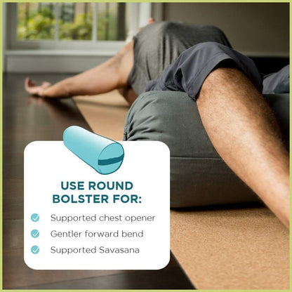 Yoga Bolster - Made In The USA With Eco Friendly Materials - Round or Rectangular Support Cushions That Elevate Your Practice - Organic Hemp Cover