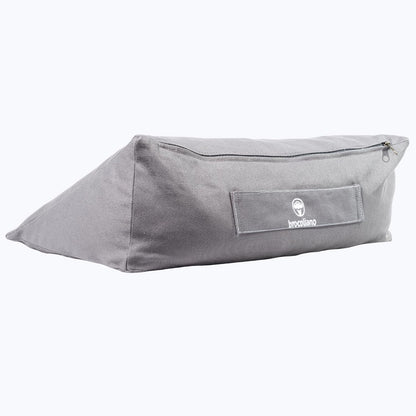 Meditation Cushion – Ergonomic Zafu Pillow for Yoga and Mindfulness – Washable Cover, Natural Buckwheat Fill, Premium Fabric (Cotton Blend/Polyester Variant) (Steel Gray, Medium)