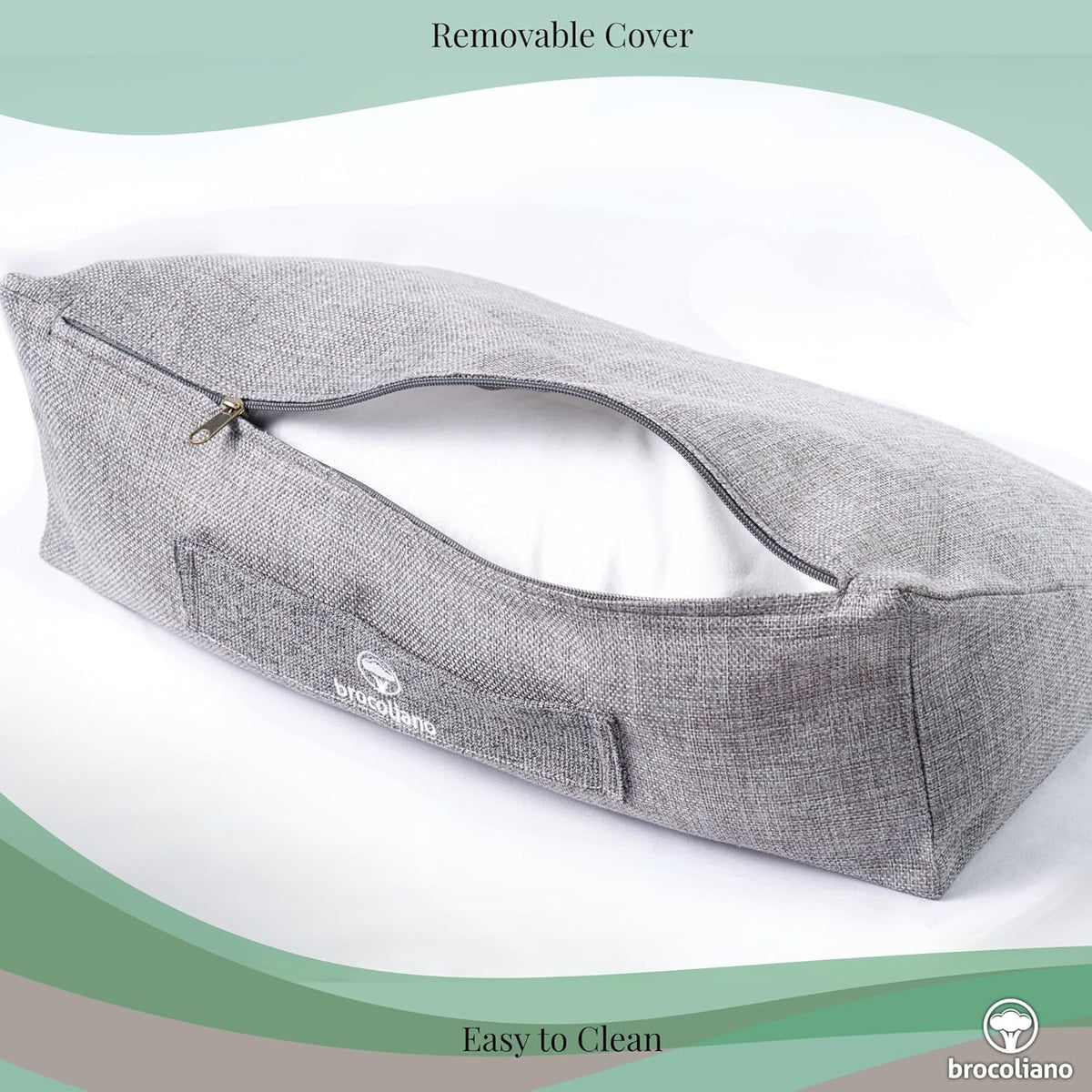 Meditation Cushion – Ergonomic Zafu Pillow for Yoga and Mindfulness – Washable Cover, Natural Buckwheat Fill, Premium Fabric (Cotton Blend/Polyester Variant) (Steel Gray, Medium)