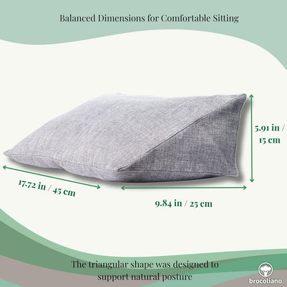 Meditation Cushion – Ergonomic Zafu Pillow for Yoga and Mindfulness – Washable Cover, Natural Buckwheat Fill, Premium Fabric (Cotton Blend/Polyester Variant) (Steel Gray, Medium)