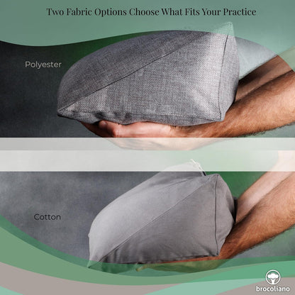Meditation Cushion – Ergonomic Zafu Pillow for Yoga and Mindfulness – Washable Cover, Natural Buckwheat Fill, Premium Fabric (Cotton Blend/Polyester Variant) (Steel Gray, Medium)
