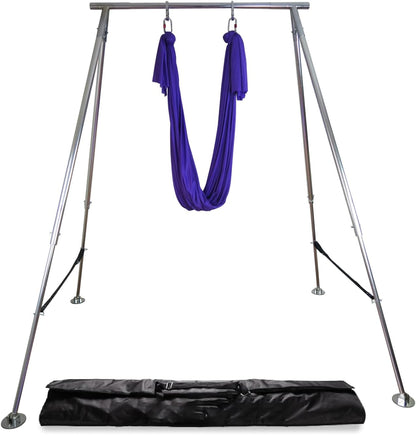 Adjustable Yoga Aerial Rig - Only Premium Home Yoga Stand with Adjustable Height | Portable Stainless Steel Rig | Aerial Fitness, Use with Hoops/Lyra, Silks & Hammock