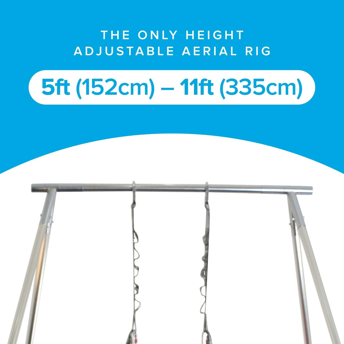 Adjustable Yoga Aerial Rig - Only Premium Home Yoga Stand with Adjustable Height | Portable Stainless Steel Rig | Aerial Fitness, Use with Hoops/Lyra, Silks & Hammock