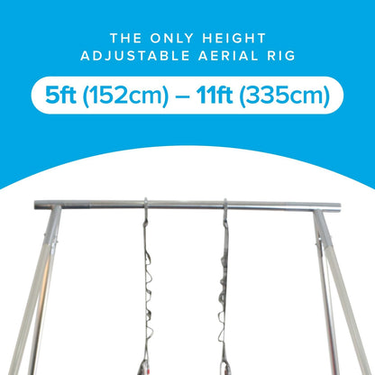 Adjustable Yoga Aerial Rig - Only Premium Home Yoga Stand with Adjustable Height | Portable Stainless Steel Rig | Aerial Fitness, Use with Hoops/Lyra, Silks & Hammock