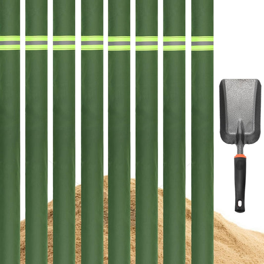 Sand Bags for Flooding,8Pcs Flood Prevention Sandbags,Thickened Long Canvas with Elastic Band, Reusable Flood Barriers for Indoor and Outdoor Garage 4'X 7"