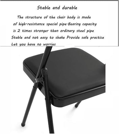 Metal Folding Yoga Chair,Iyengar Yoga Chair,Backless Yoga Chair,Double Beam Design Yoga Auxiliary Chair,Adult Yoga Chair,Suitable for Home,Gym,Black