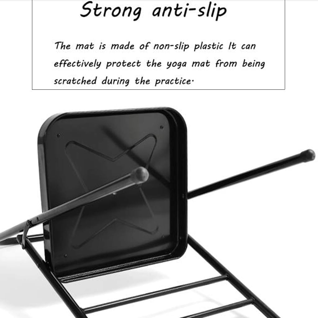 Metal Folding Yoga Chair,Iyengar Yoga Chair,Backless Yoga Chair,Double Beam Design Yoga Auxiliary Chair,Adult Yoga Chair,Suitable for Home,Gym,Black