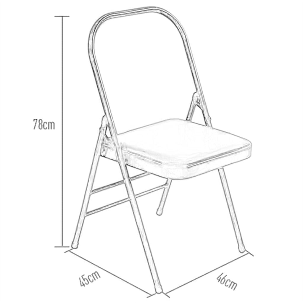 Metal Folding Yoga Chair,Iyengar Yoga Chair,Backless Yoga Chair,Double Beam Design Yoga Auxiliary Chair,Adult Yoga Chair,Suitable for Home,Gym,Black