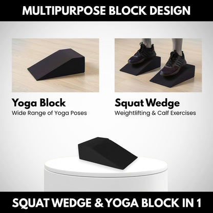 KALUHA Squat Wedge 2-Pack | 2.9" Heel Elevated Slant Board for Deeper Squats & Ankle Mobility | Non-Slip Foam Wedge Blocks for Weightlifting, Calf Stretching & Home Gym