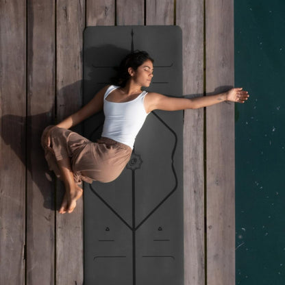 Travel Yoga Mat - Patented Alignment Design, Advanced Non-Slip Grip