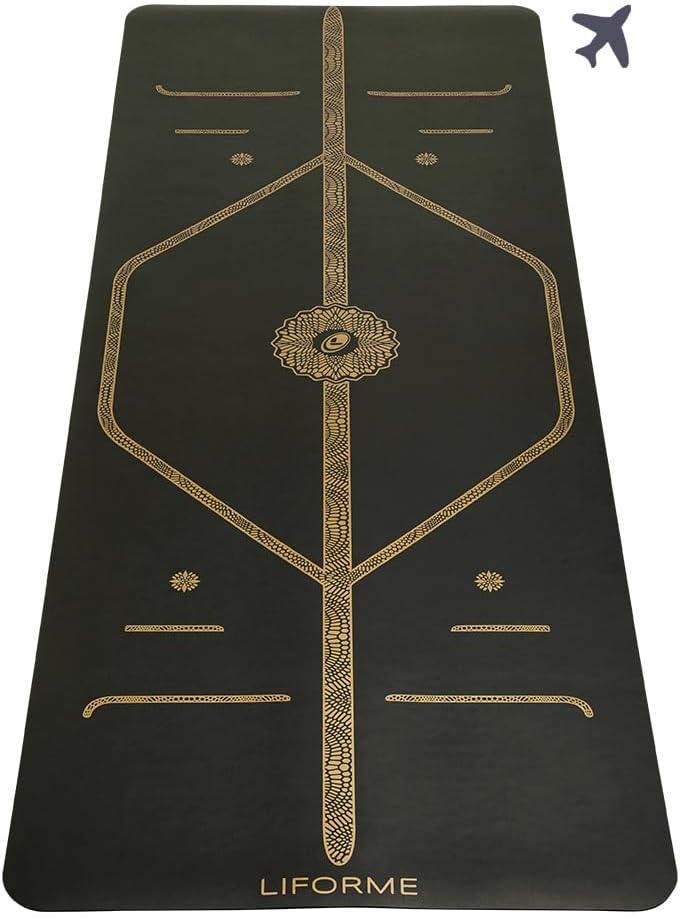 Travel Yoga Mat - Patented Alignment Design, Advanced Non-Slip Grip