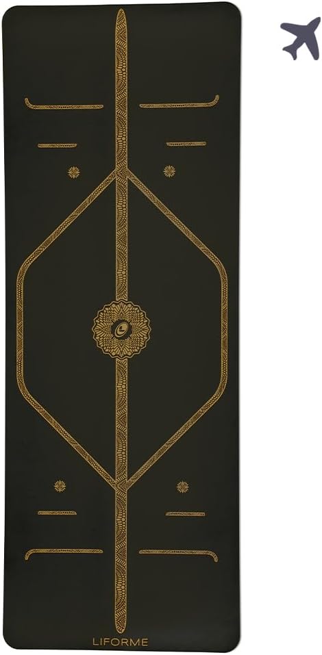 Travel Yoga Mat - Patented Alignment Design, Advanced Non-Slip Grip