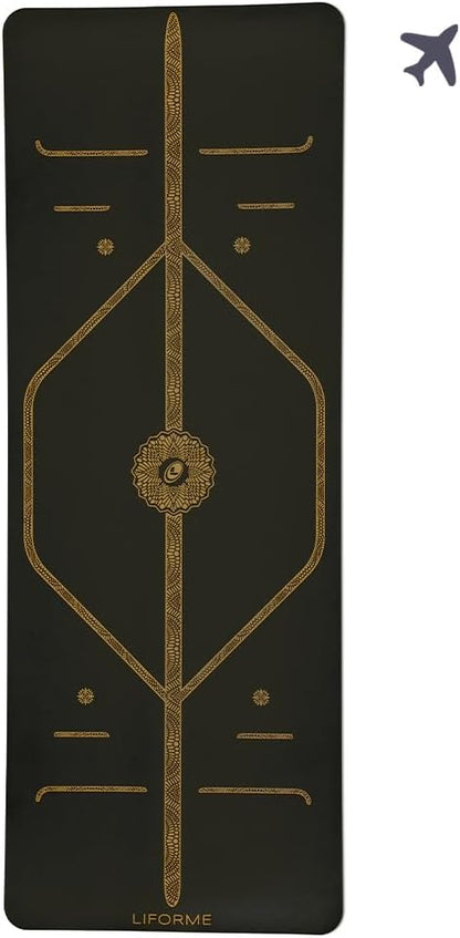 Travel Yoga Mat - Patented Alignment Design, Advanced Non-Slip Grip