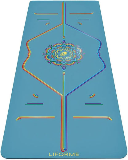 Travel Yoga Mat - Patented Alignment Design, Advanced Non-Slip Grip