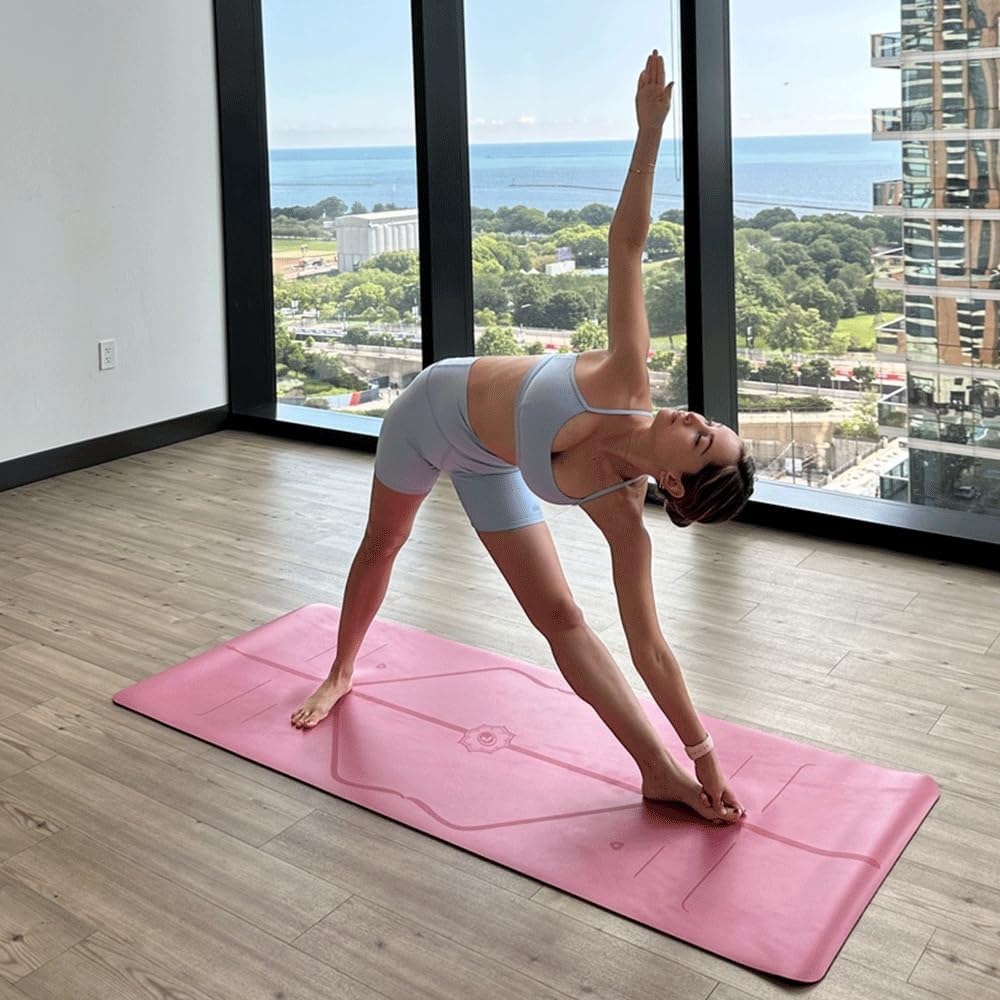 Travel Yoga Mat - Patented Alignment Design, Advanced Non-Slip Grip