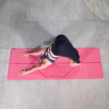 Travel Yoga Mat - Patented Alignment Design, Advanced Non-Slip Grip