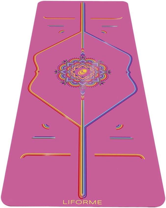 Travel Yoga Mat - Patented Alignment Design, Advanced Non-Slip Grip