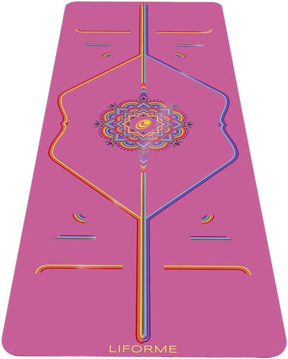Travel Yoga Mat - Patented Alignment Design, Advanced Non-Slip Grip