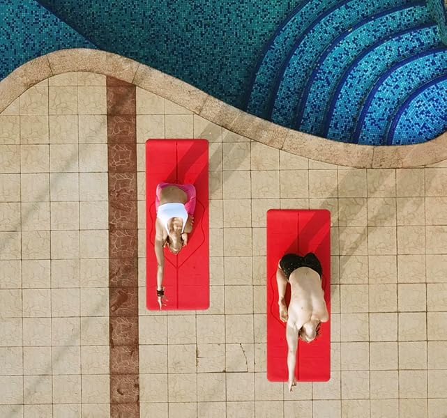 Travel Yoga Mat - Patented Alignment Design, Advanced Non-Slip Grip