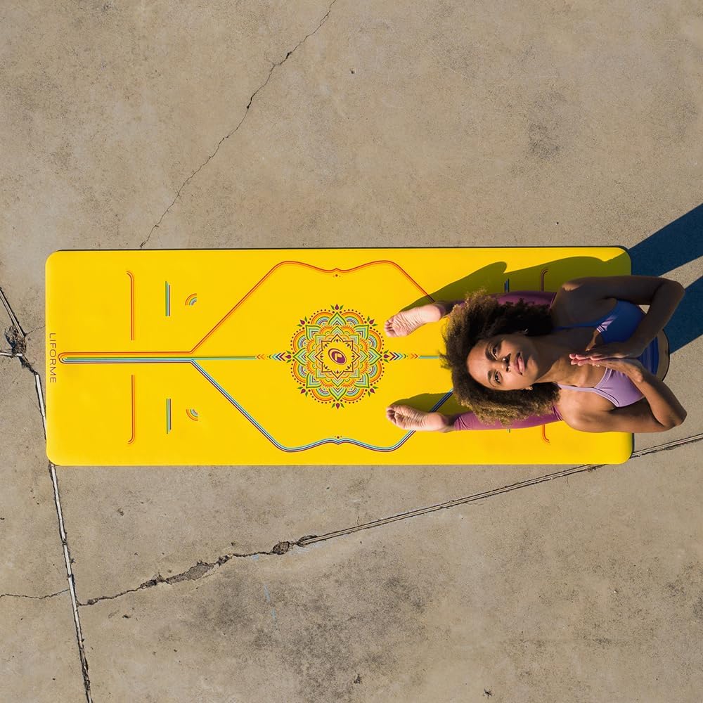 Travel Yoga Mat - Patented Alignment Design, Advanced Non-Slip Grip