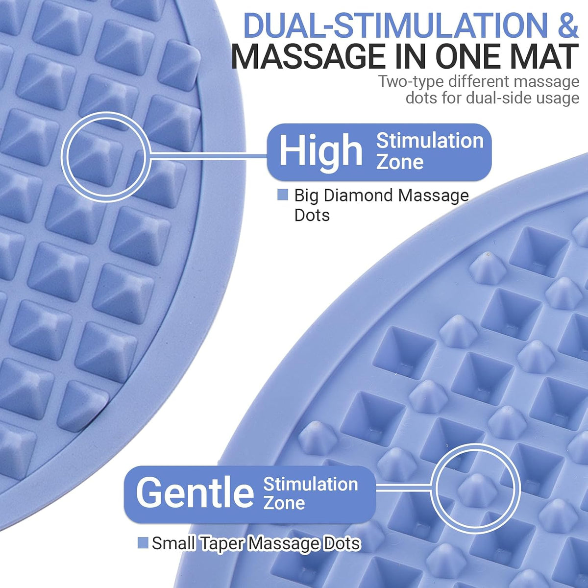 Upgrade Silicone Foot Massager Mat with Dual-Side Usage, Large Reflexology Mat for Feet Relaxation, Foldable Foot Acupressure Mat, Portable Standing Desk Mat for Pain, Fatigue Relief(Gray-L)