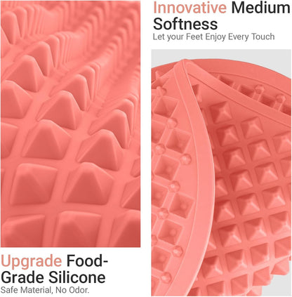 Upgrade Silicone Foot Massager Mat with Dual-Side Usage, Large Reflexology Mat for Feet Relaxation, Foldable Foot Acupressure Mat, Portable Standing Desk Mat for Pain, Fatigue Relief(Gray-L)
