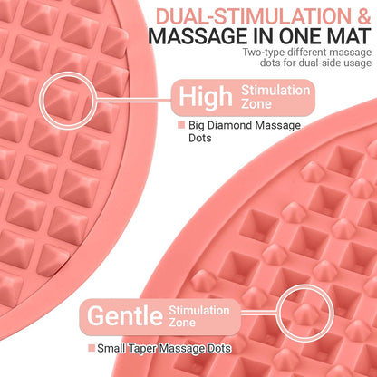 Upgrade Silicone Foot Massager Mat with Dual-Side Usage, Large Reflexology Mat for Feet Relaxation, Foldable Foot Acupressure Mat, Portable Standing Desk Mat for Pain, Fatigue Relief(Gray-L)