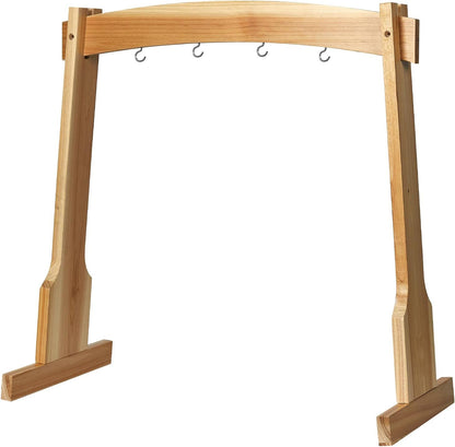 14" Gong Stands, Wind Chimes Wood Stand with Base for 1 Gong or 4 Chimes, Light & Portable Multipurpose Stand, Easy Assembly for Sound Healing, Meditation, Yoga