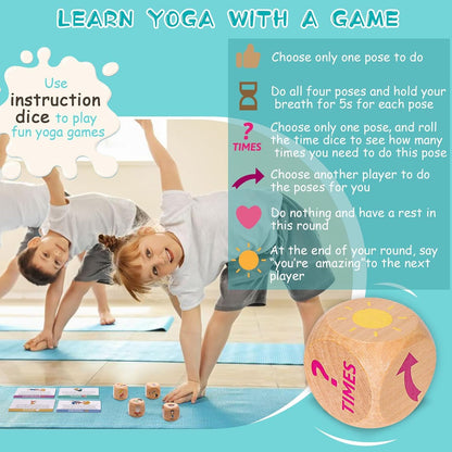 Kids Yoga Dice Set - Yoga Pose Practice Card Set for Kids