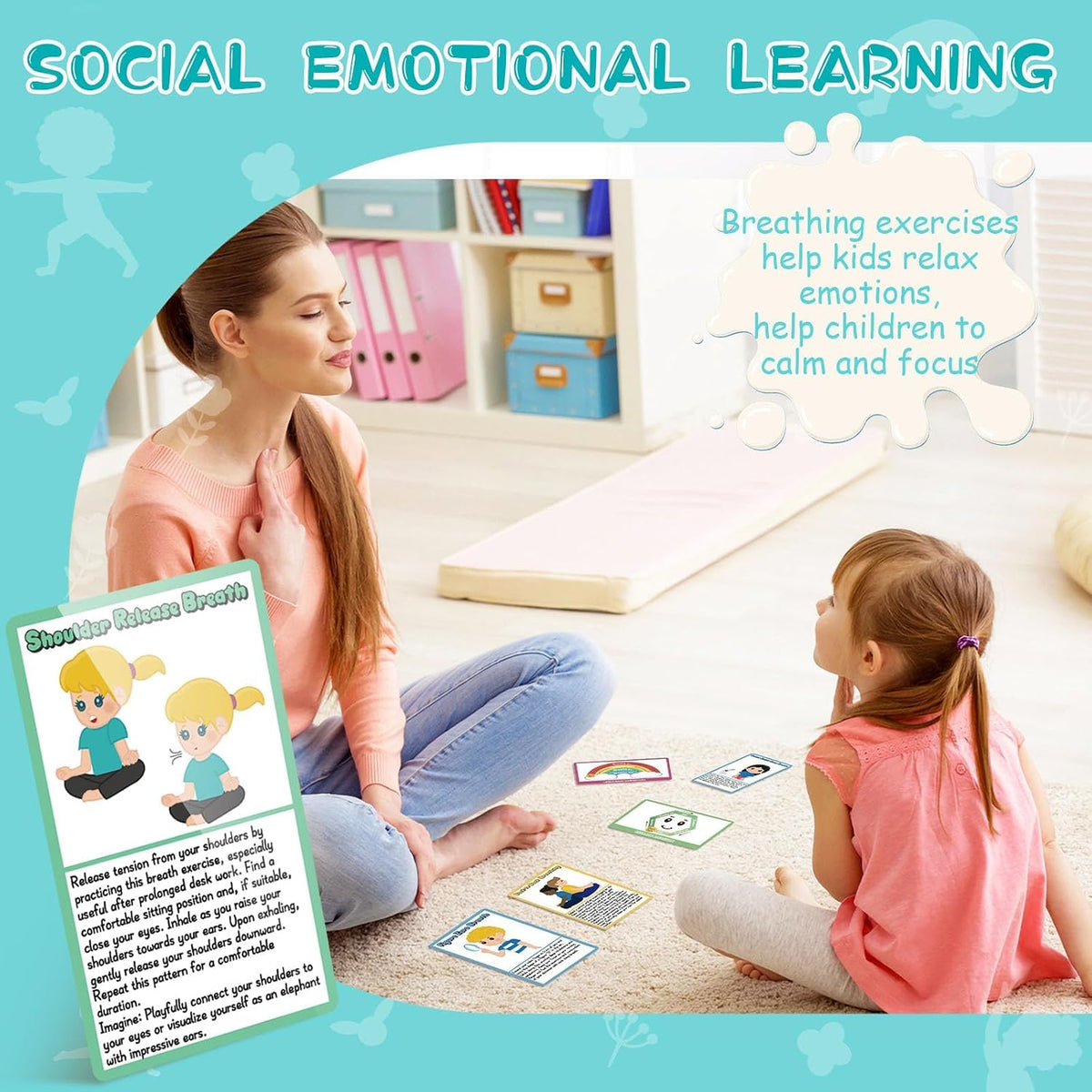 Kids Yoga Dice Set - Yoga Pose Practice Card Set for Kids