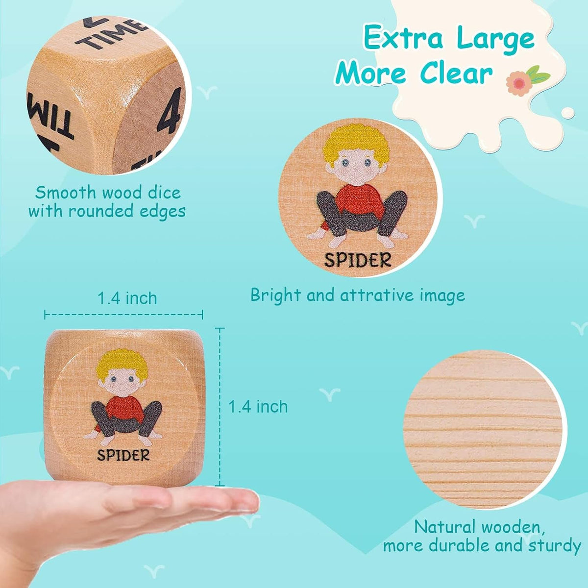 Kids Yoga Dice Set - Yoga Pose Practice Card Set for Kids