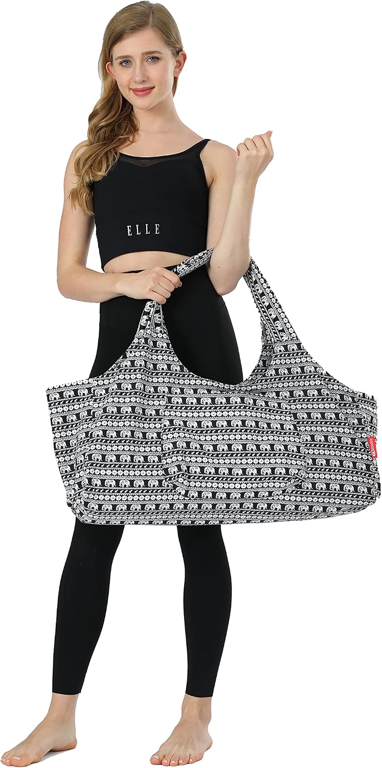 Yoga Mat Bag Large Yoga Mat Tote Sling Carrier with Pockets Fits Mats with Multi-Functional Storage Pockets Light and Durable