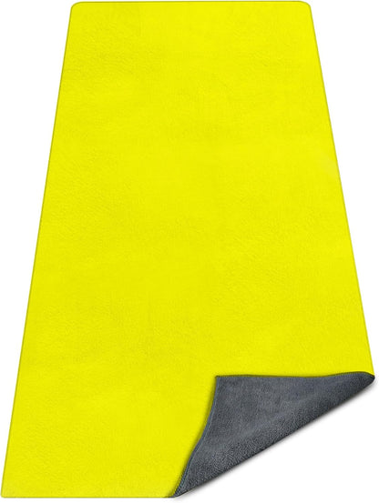 Yoga Mat Towel, Extra Thick (600GSM) Soft Hot Yoga Towel, Non-Slip and Sweat Absorbent for Hot Yoga, Bikram, Pilates, and Fitness, 72" x 27.5", Dual-Color, Grey/Pink