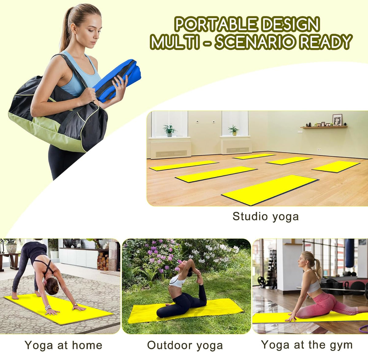 Yoga Mat Towel, Extra Thick (600GSM) Soft Hot Yoga Towel, Non-Slip and Sweat Absorbent for Hot Yoga, Bikram, Pilates, and Fitness, 72" x 27.5", Dual-Color, Grey/Pink
