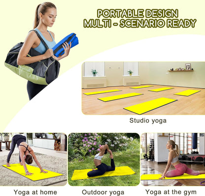 Yoga Mat Towel, Extra Thick (600GSM) Soft Hot Yoga Towel, Non-Slip and Sweat Absorbent for Hot Yoga, Bikram, Pilates, and Fitness, 72" x 27.5", Dual-Color, Grey/Pink