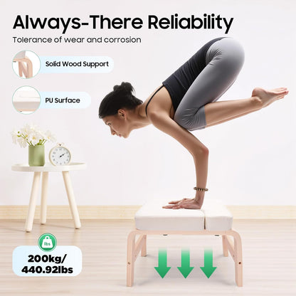 Balanced Yoga Headstand Bench,Handstand Trainer Bench and Stand,440.92lbs Capacity Stand Yoga Chair for Balconies,Offices,Gyms
