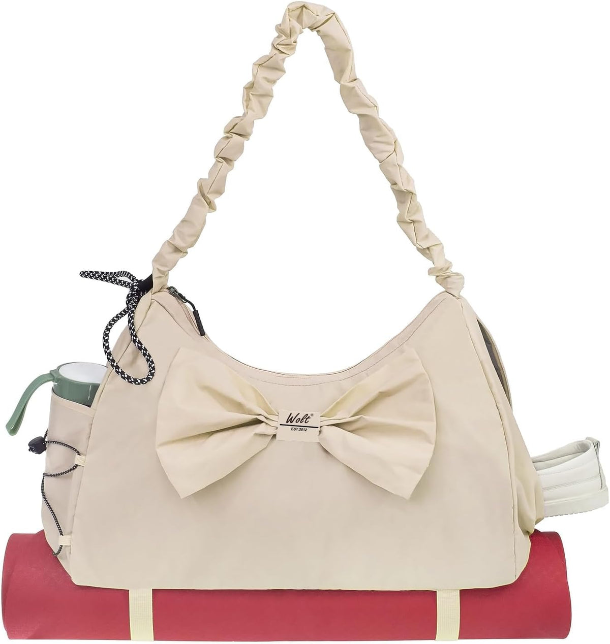 Gym Bag For Women, Yoga Mat Bag with Shoes Compartment, Wet Pocket and Water Bottle Pocket