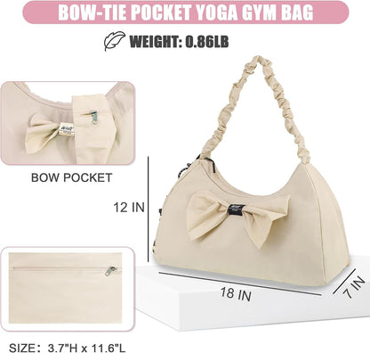 Gym Bag For Women, Yoga Mat Bag with Shoes Compartment, Wet Pocket and Water Bottle Pocket