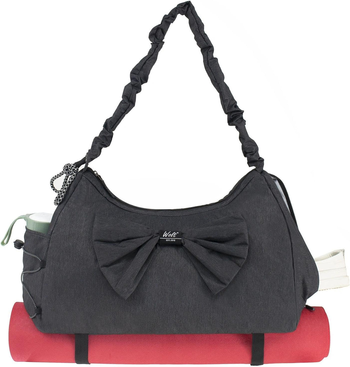 Gym Bag For Women, Yoga Mat Bag with Shoes Compartment, Wet Pocket and Water Bottle Pocket