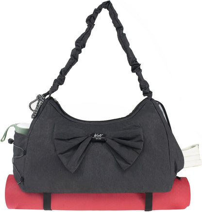 Gym Bag For Women, Yoga Mat Bag with Shoes Compartment, Wet Pocket and Water Bottle Pocket