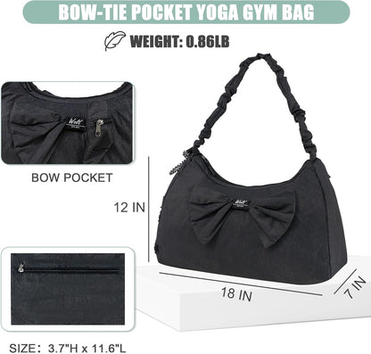 Gym Bag For Women, Yoga Mat Bag with Shoes Compartment, Wet Pocket and Water Bottle Pocket