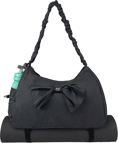 Gym Bag For Women, Yoga Mat Bag with Shoes Compartment, Wet Pocket and Water Bottle Pocket