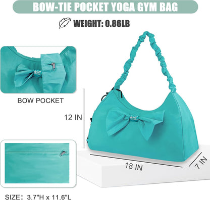 Gym Bag For Women, Yoga Mat Bag with Shoes Compartment, Wet Pocket and Water Bottle Pocket