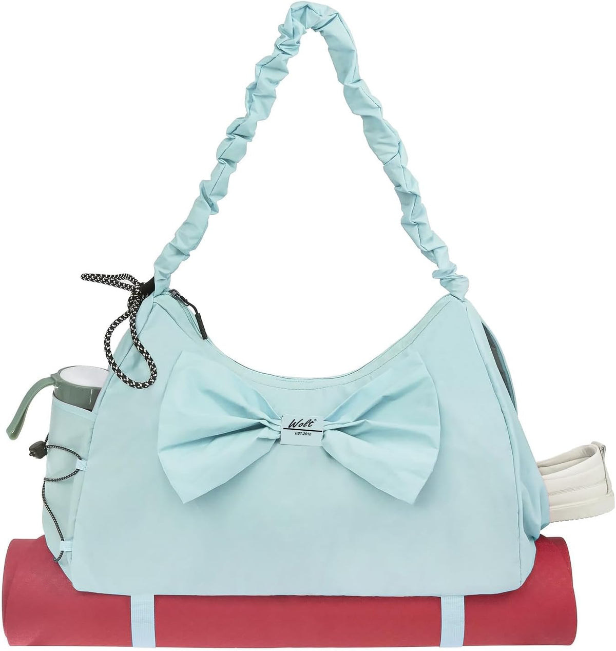 Gym Bag For Women, Yoga Mat Bag with Shoes Compartment, Wet Pocket and Water Bottle Pocket
