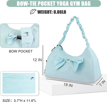 Gym Bag For Women, Yoga Mat Bag with Shoes Compartment, Wet Pocket and Water Bottle Pocket