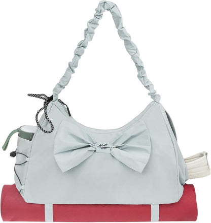 Gym Bag For Women, Yoga Mat Bag with Shoes Compartment, Wet Pocket and Water Bottle Pocket