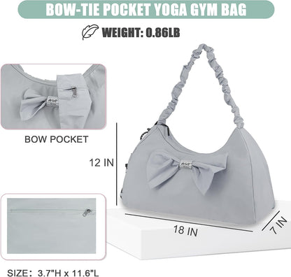 Gym Bag For Women, Yoga Mat Bag with Shoes Compartment, Wet Pocket and Water Bottle Pocket