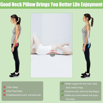 Cervical Neck Roll Pillow, Foam Round Bolster Pillow, Cylinder Pillows with Removable Washable Cover for Sleeping, Bed, Legs, Back, Yoga, Travel, Home, Office (Gray Style 2, 4.7inch H X 17inche L)