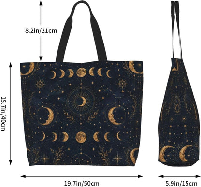 Tote Shoulder Bag Large Durable Reusable Eco-friendly Handbag Lightweight Stylish for Daily Use-19.7x15.7x5.9 Inch - Colors B